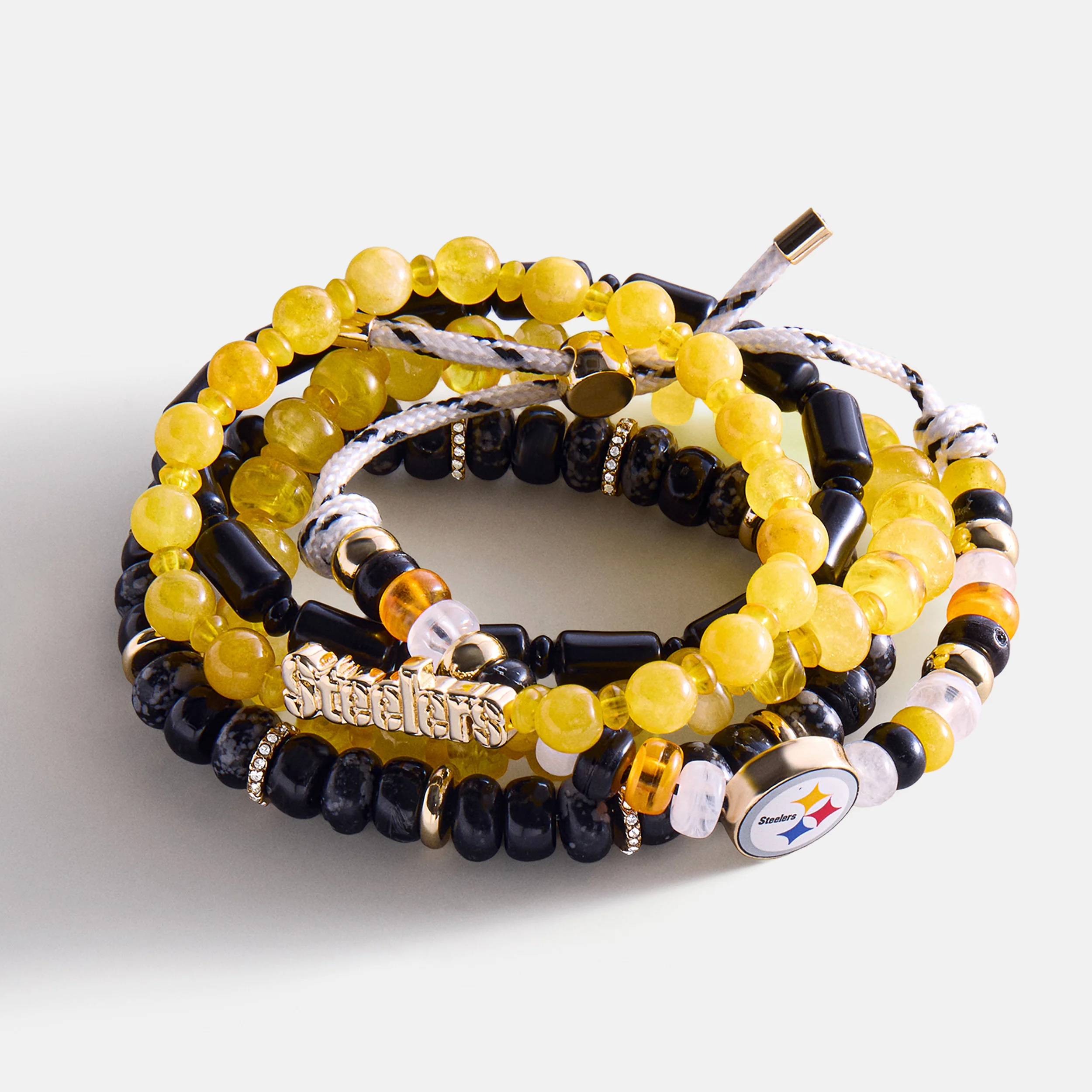 NFL Beaded Bracelet Set - Pittsburgh Steelers