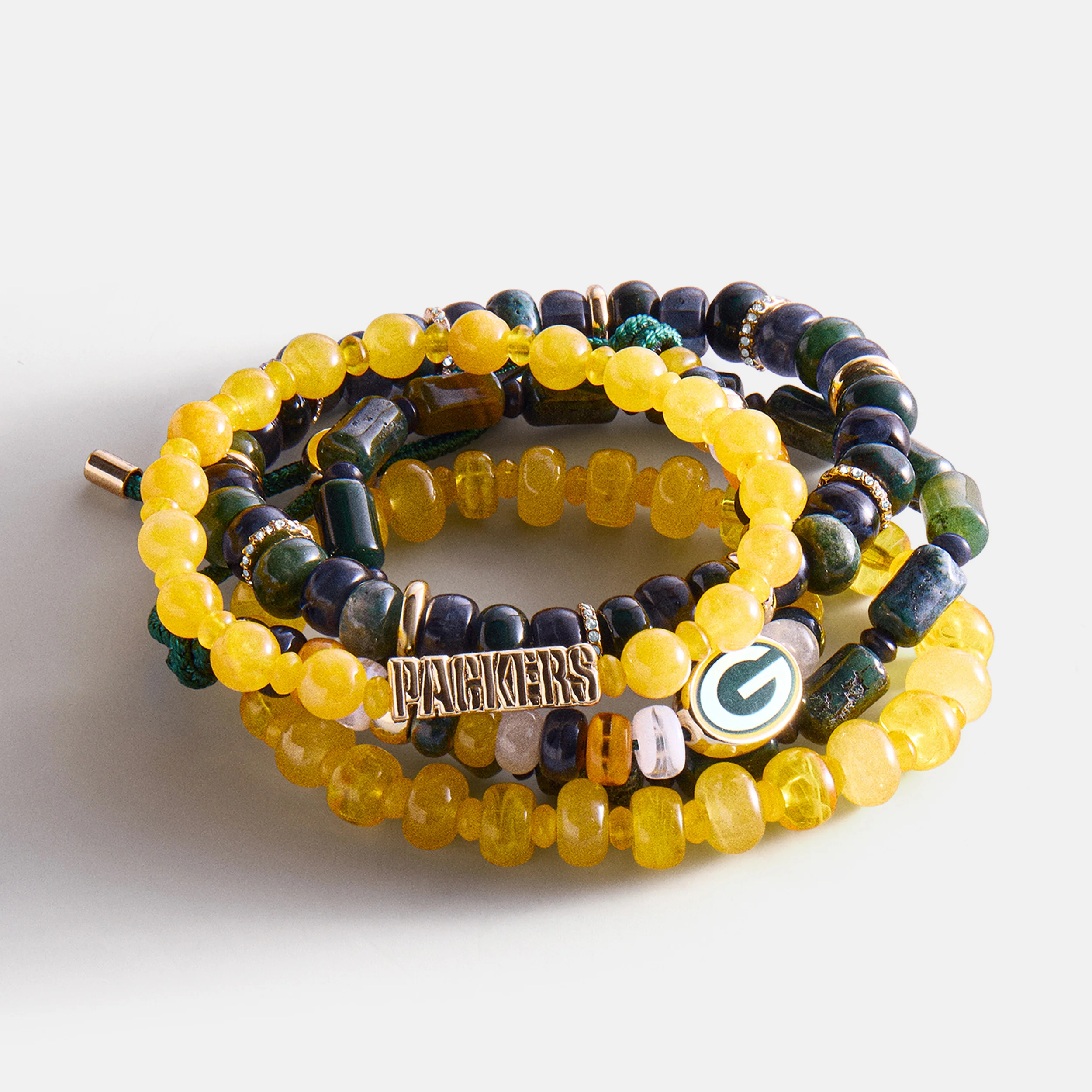 NFL Beaded Bracelet Set - Green Bay Packers