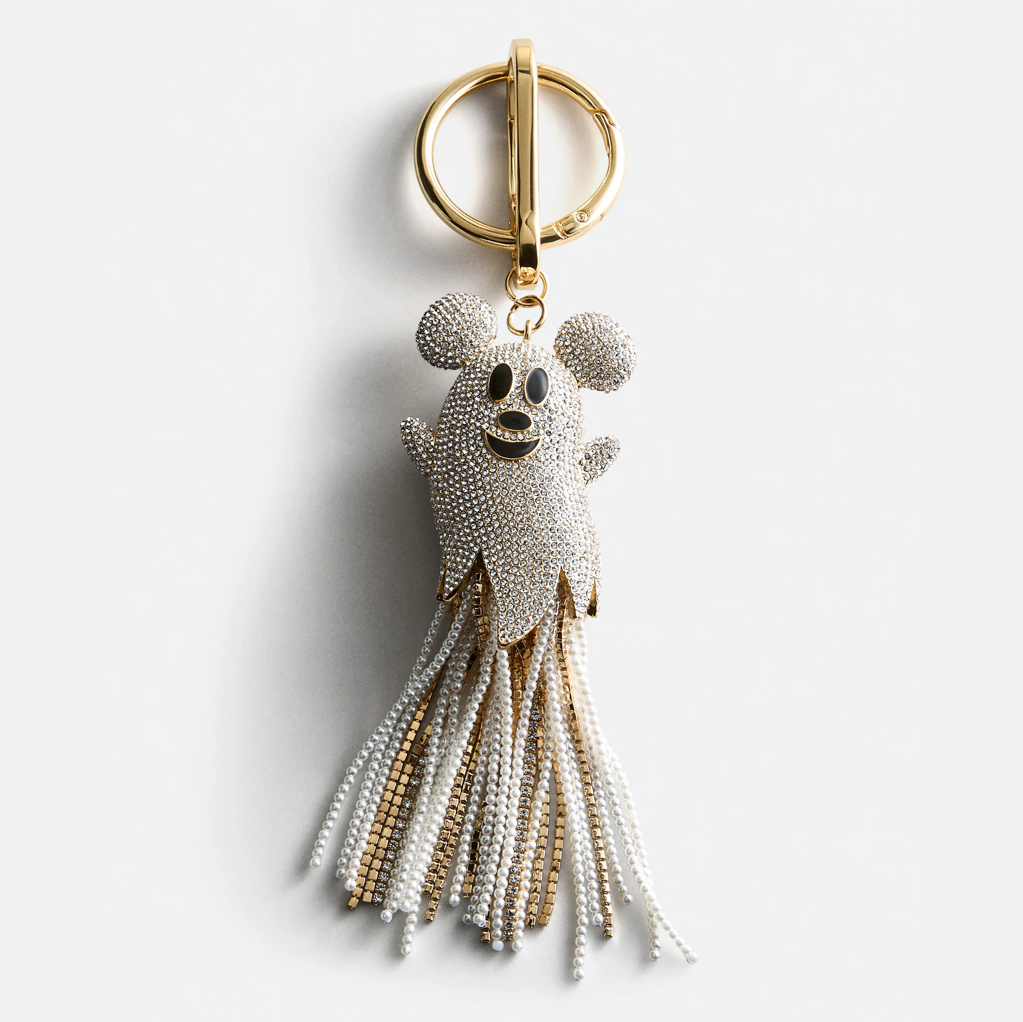 Disney Mickey Mouse Crystal Ghost Bag Charm - White
