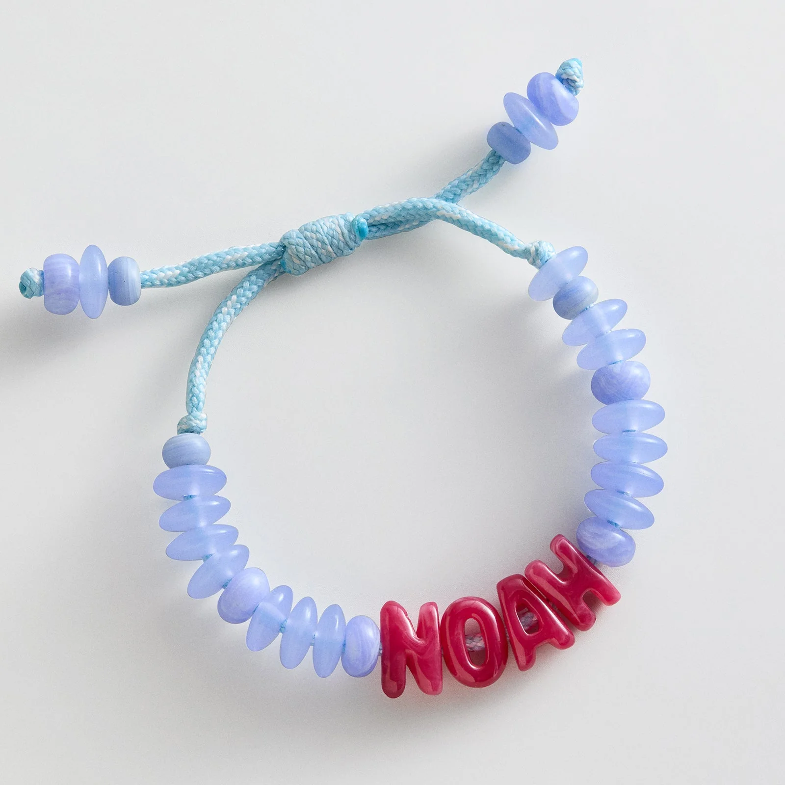 Wear Everywhere Waterproof Custom Bracelet - Blue Lace Agate/Fuchsia