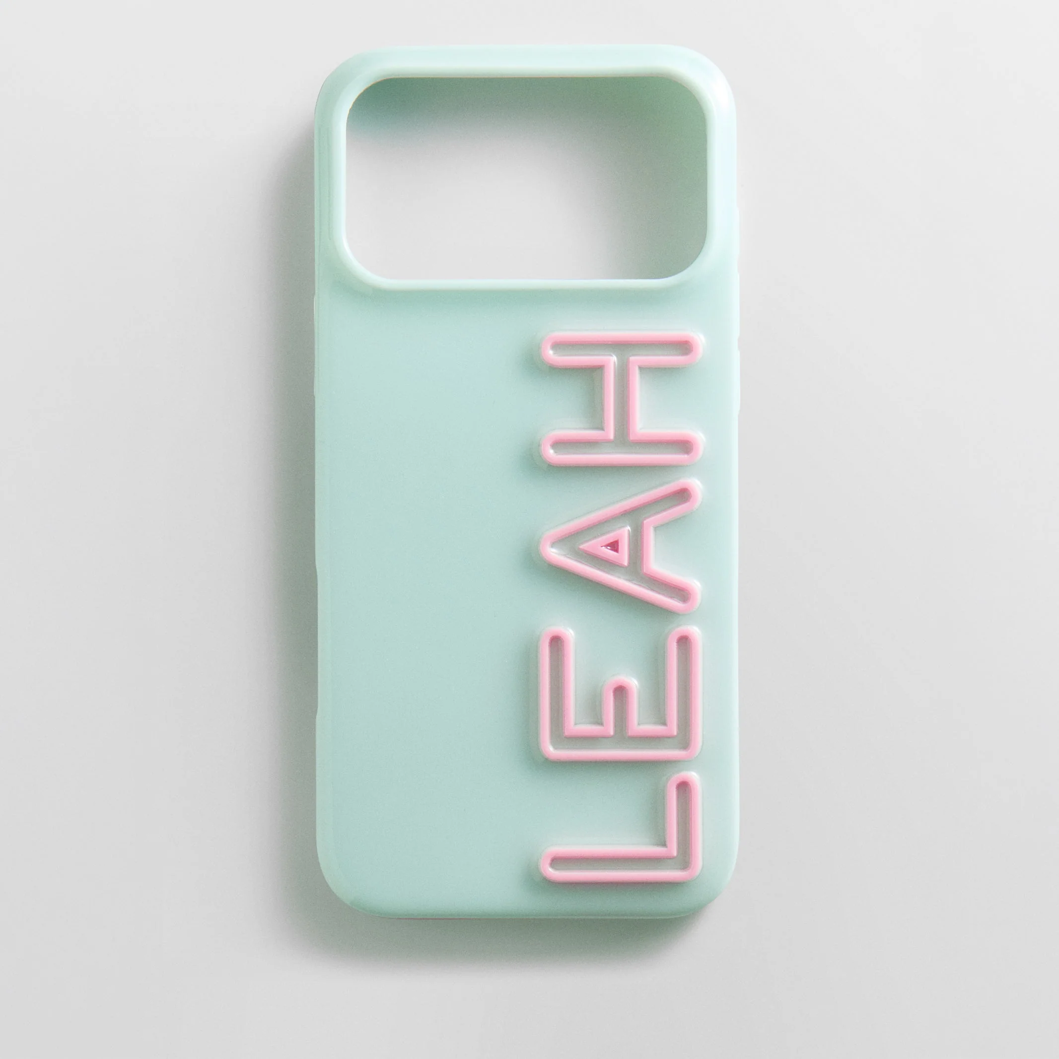 Fine Line Custom iPhone Case - Mint Green/Light Pink