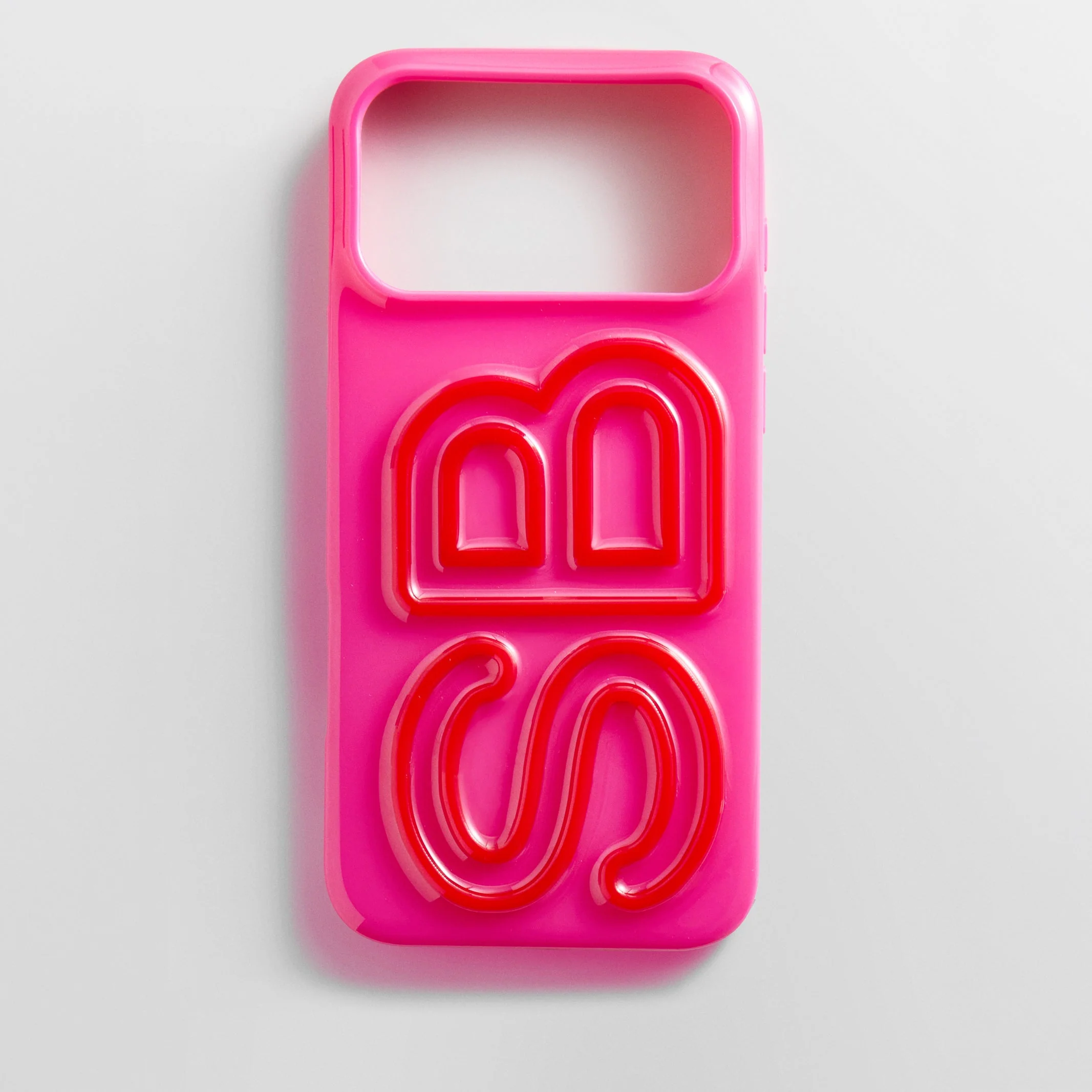 Fine Line Custom iPhone Case - Neon Pink/Red