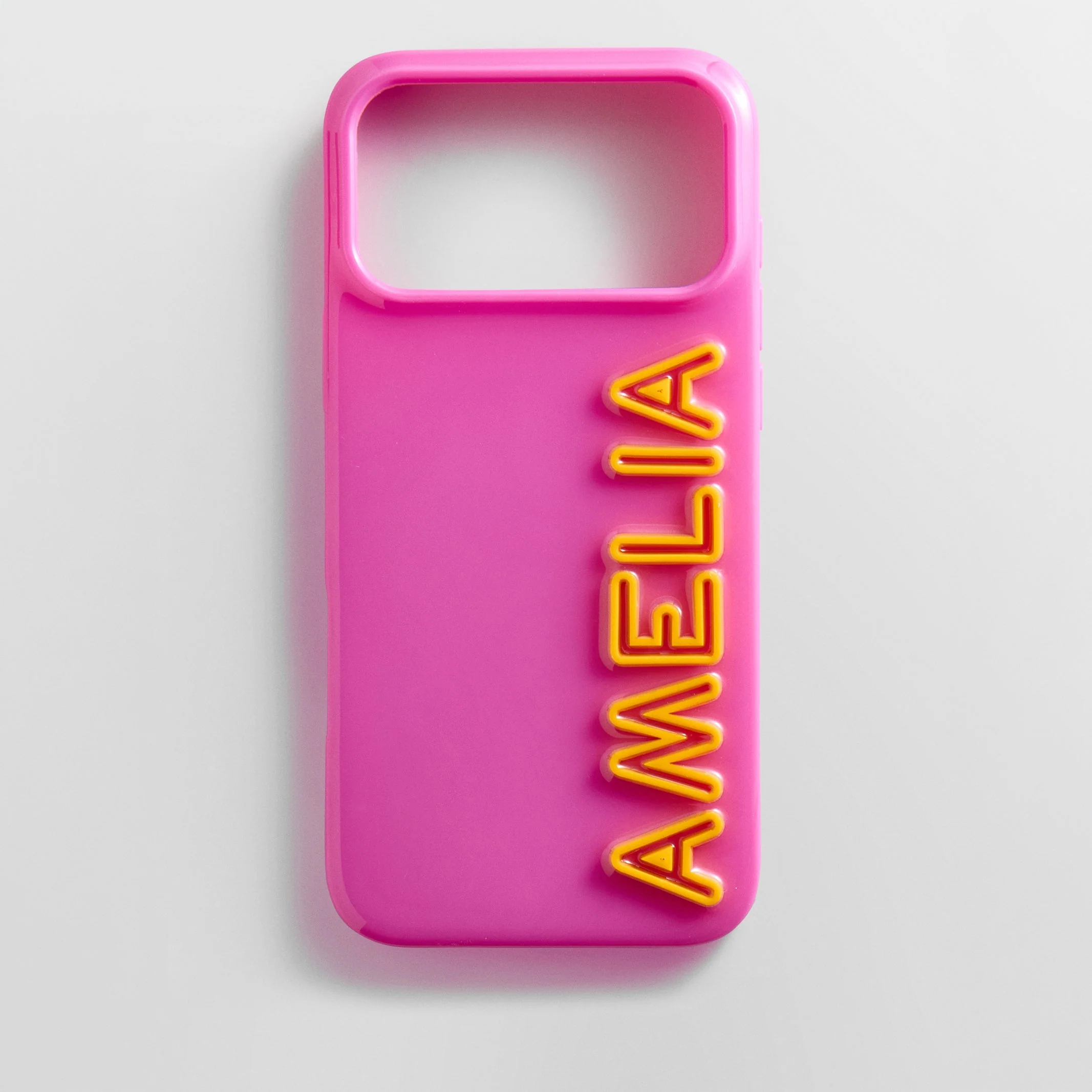 Fine Line Custom iPhone Case - Magenta/Yellow