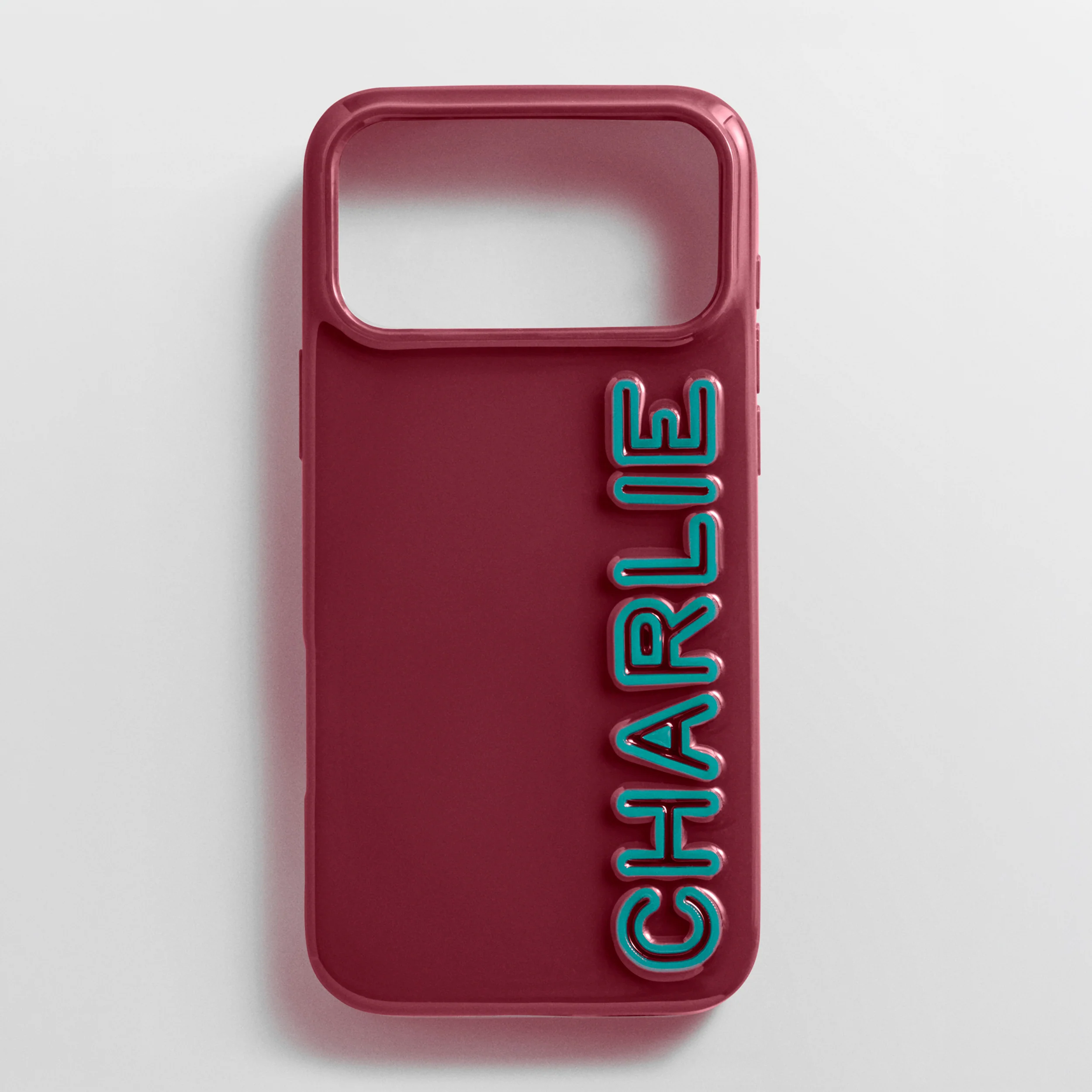 Fine Line Custom iPhone Case - Maroon/Turquoise