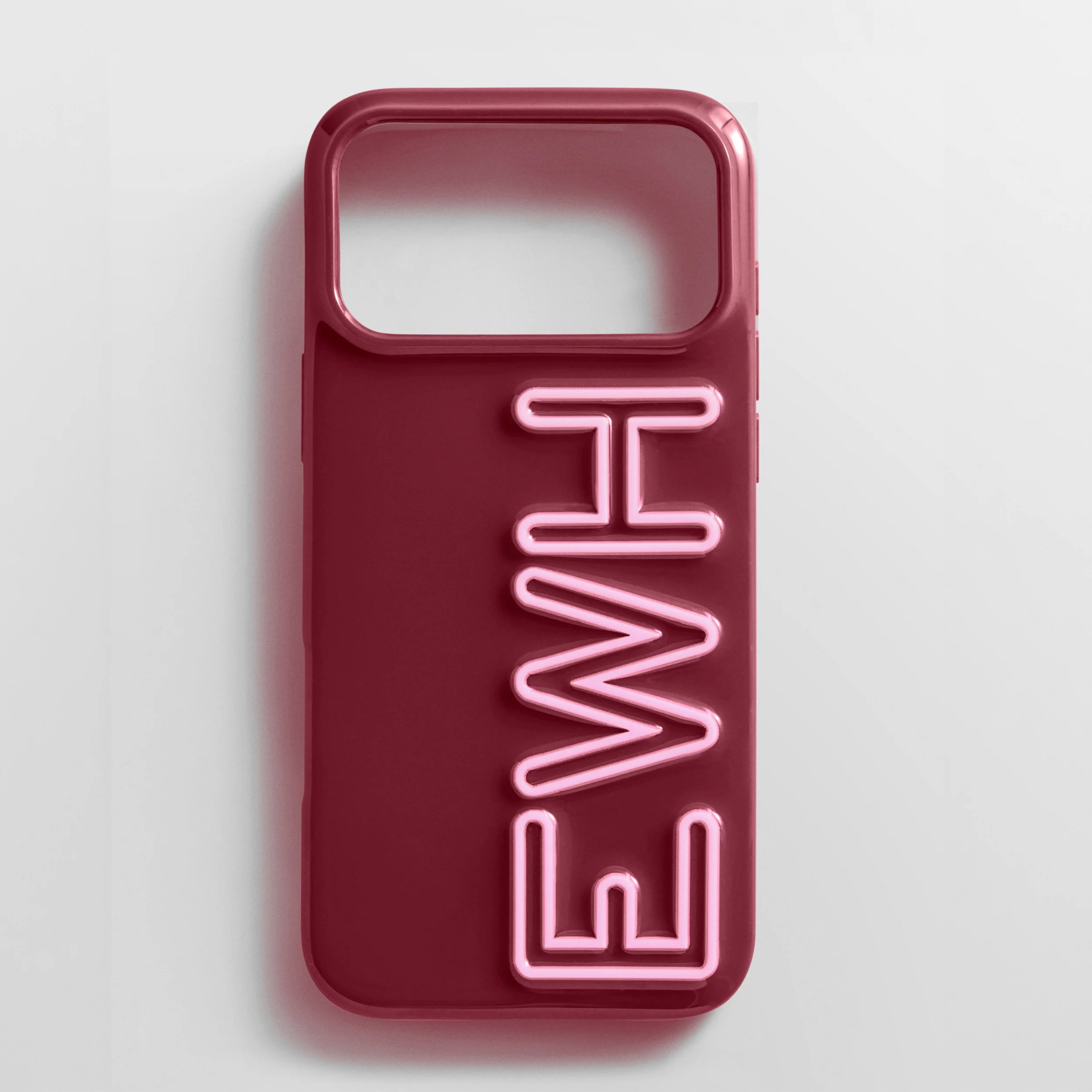 Fine Line Custom iPhone Case - Maroon/Light Pink