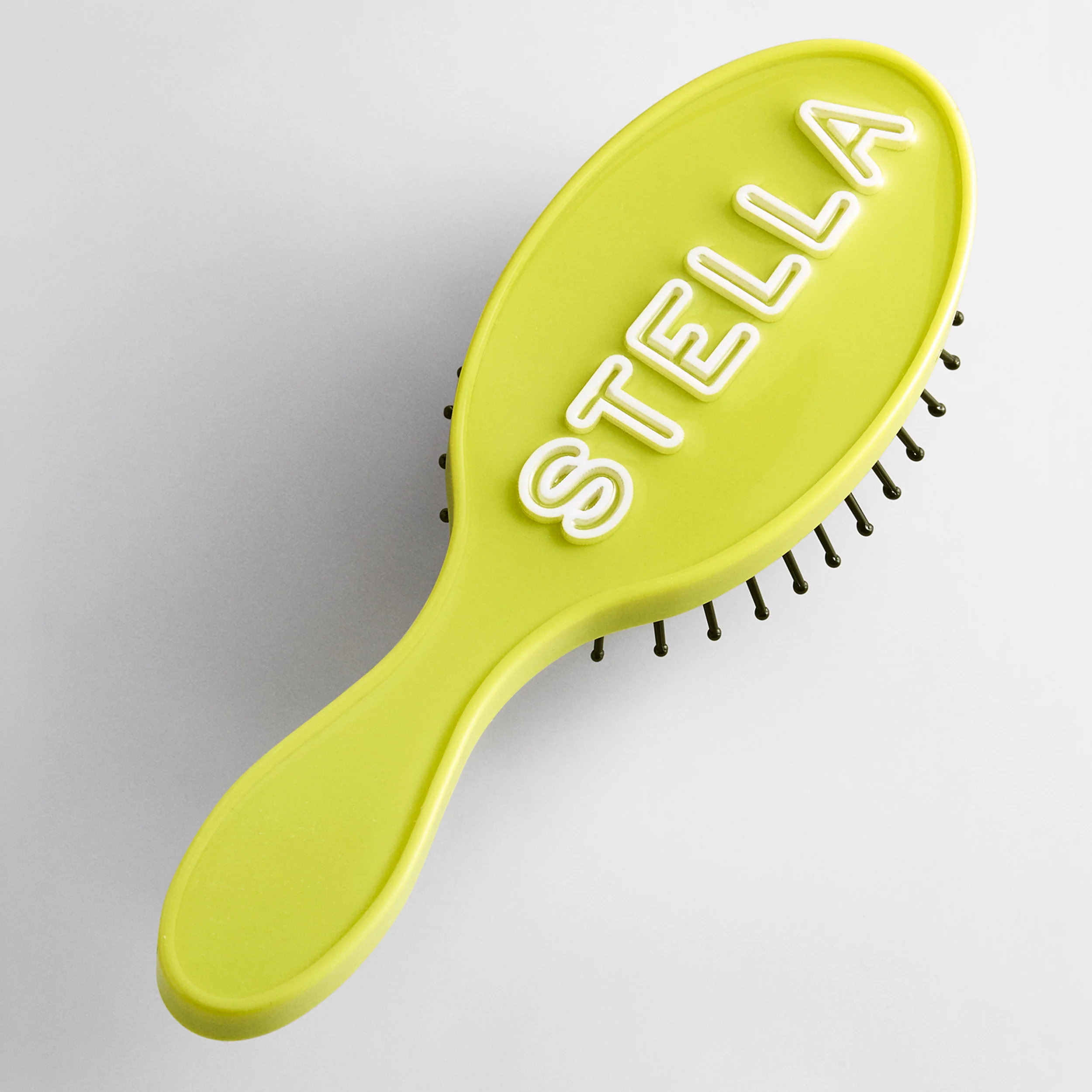 Mini Fine Line Custom Hair Brush - Chartreuse Green/White