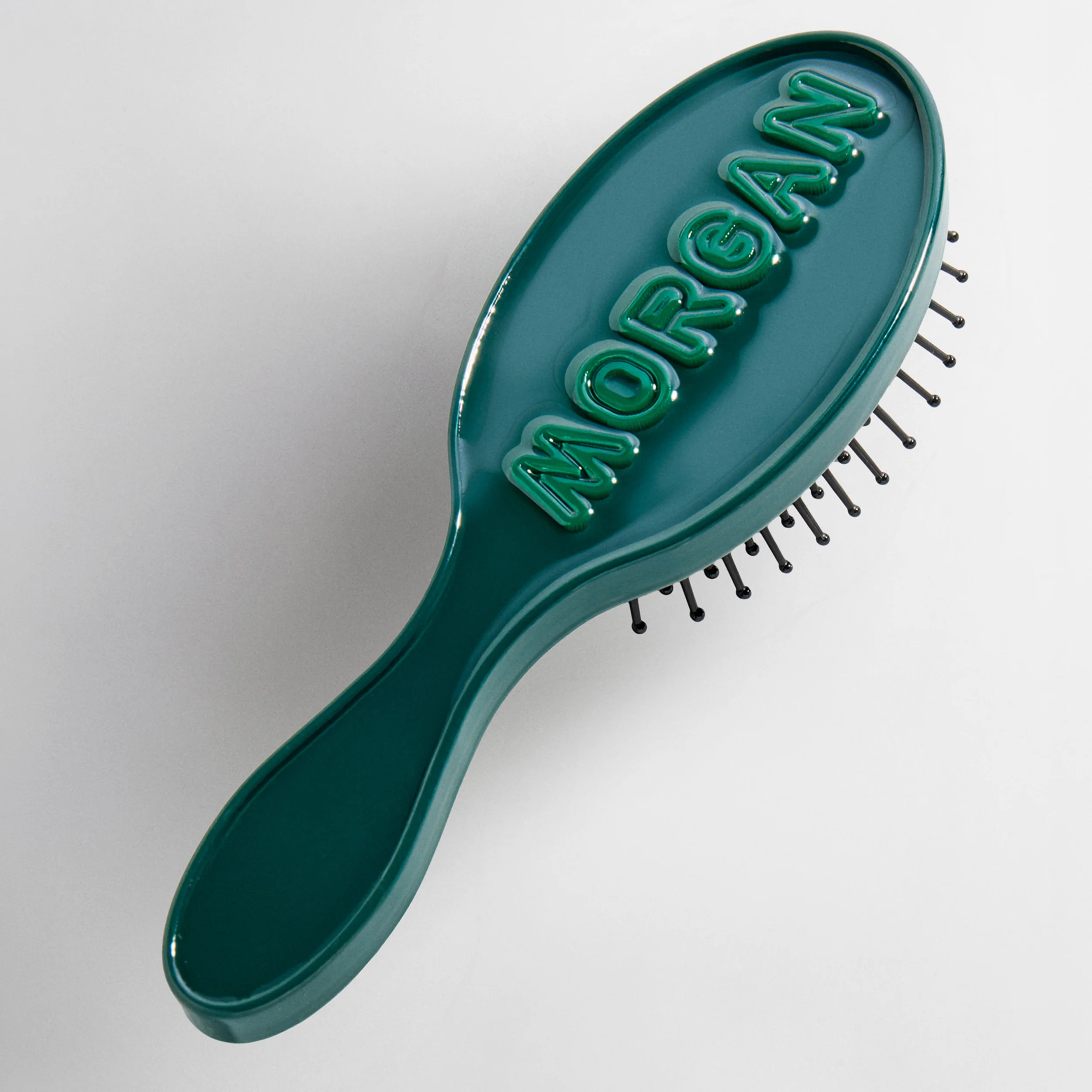 Mini Fine Line Custom Hair Brush - Hunter Green/Dark Green