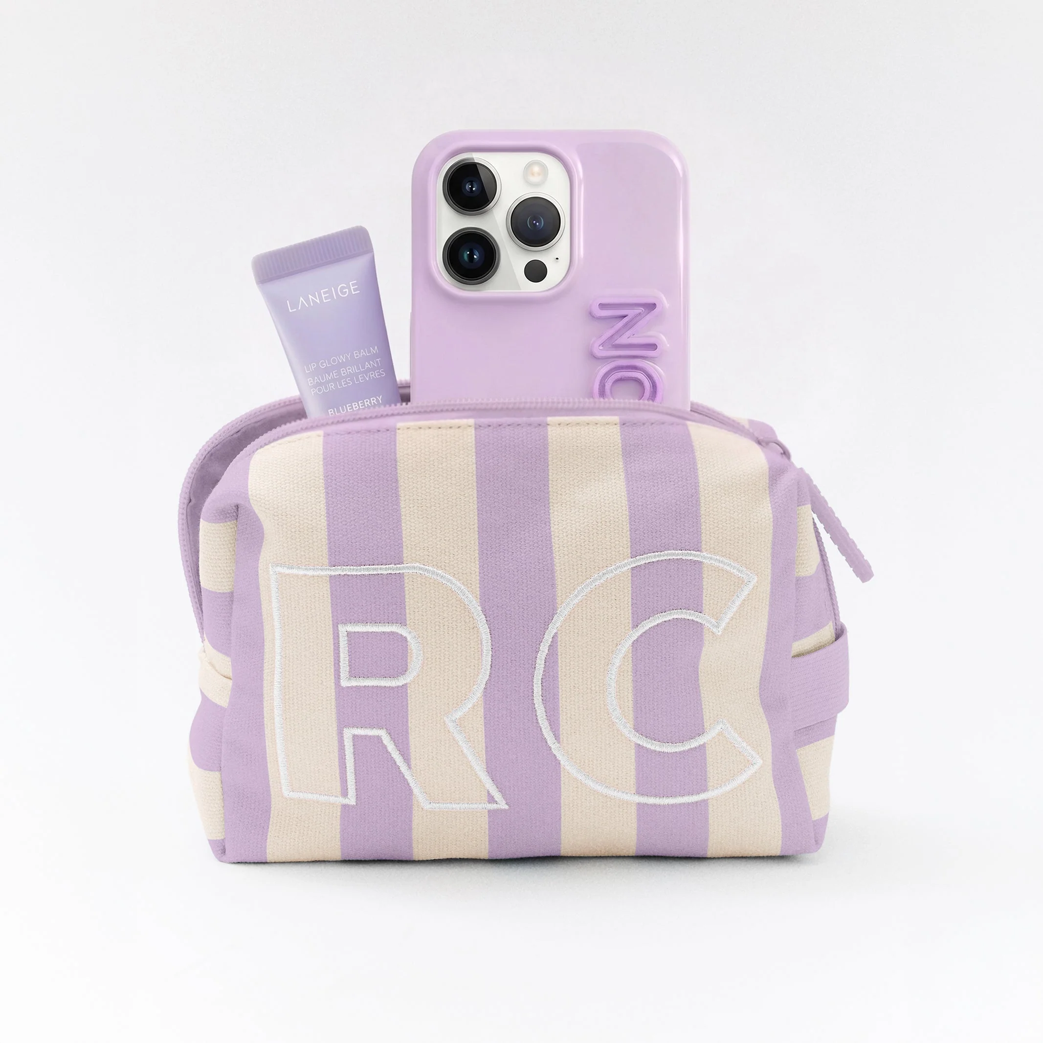 Striped Take It Away Custom Storage Pouch - Custom Wisteria