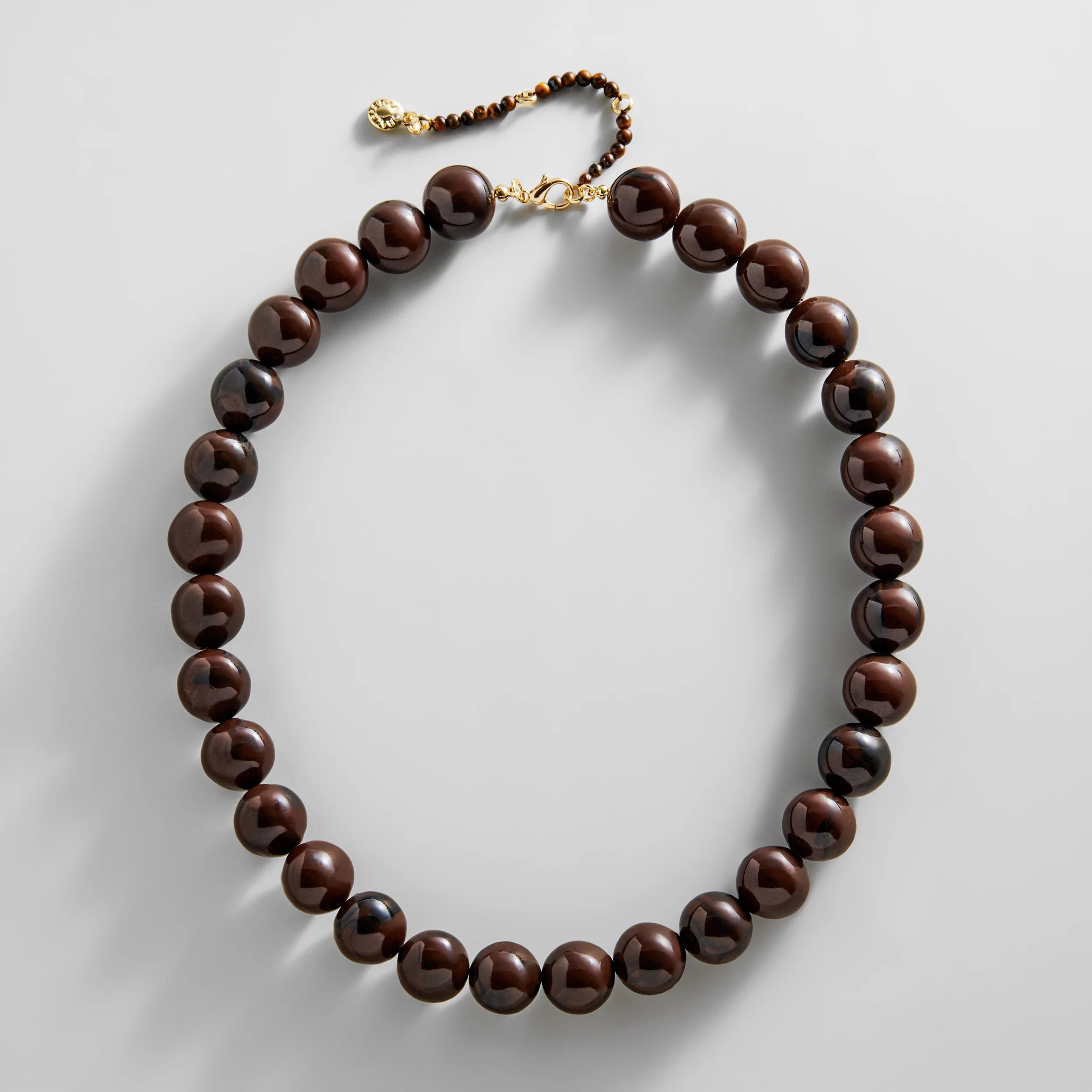Mini Jane Beaded Necklace - Deep Mocha