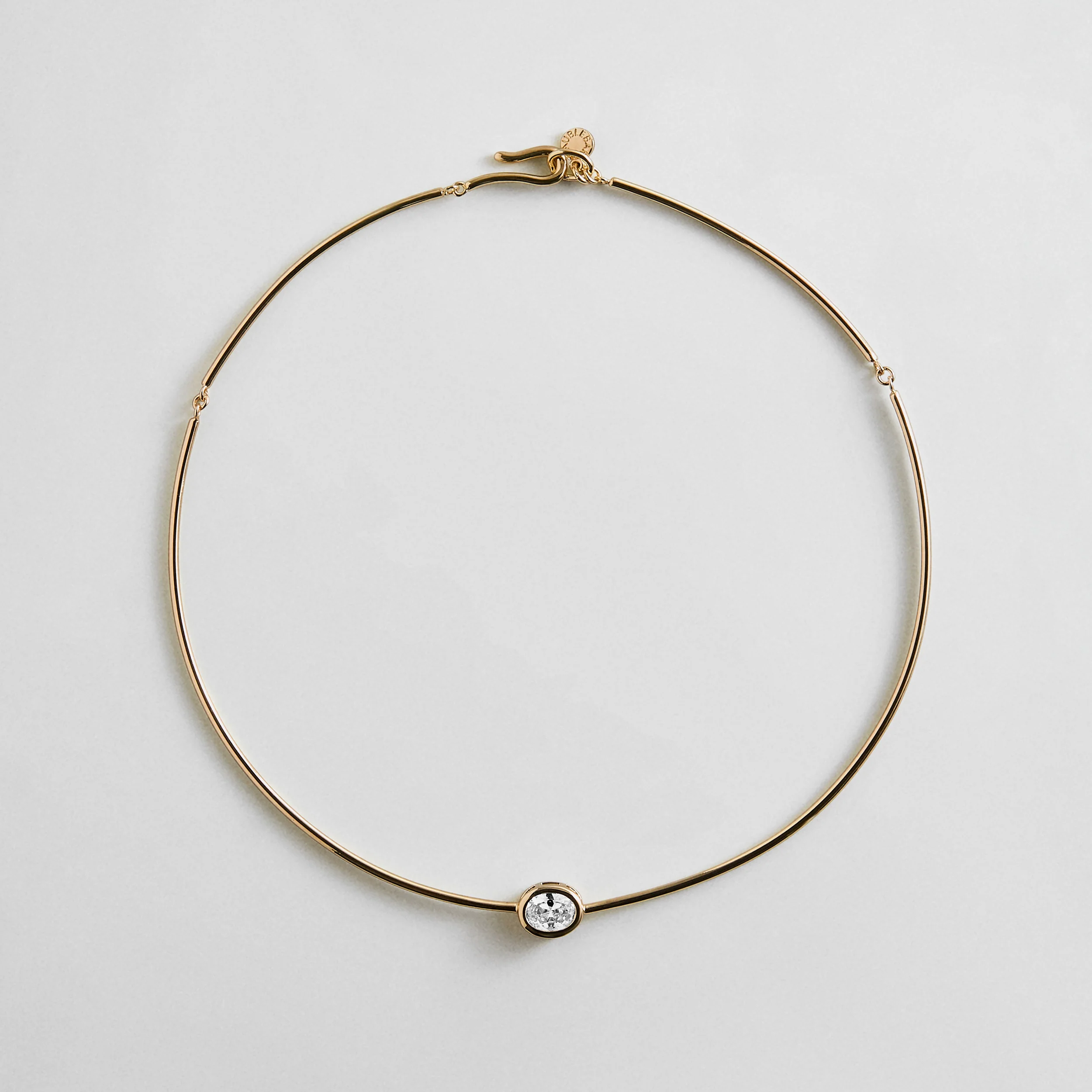 Stacey Cubic Zirconia Collar Necklace - Oval Bezel