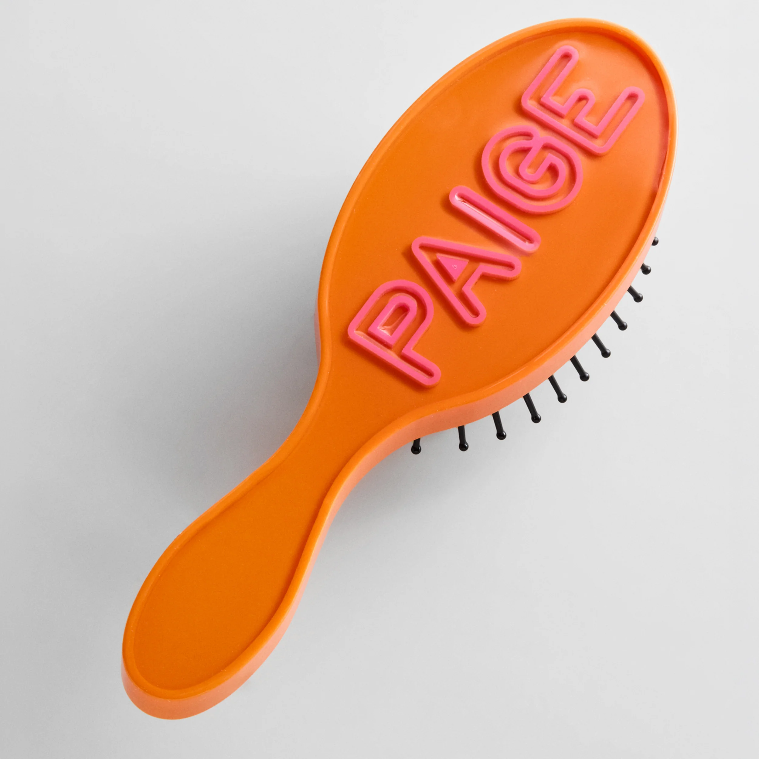 Mini Fine Line Custom Hair Brush - Tangerine Orange/Pink