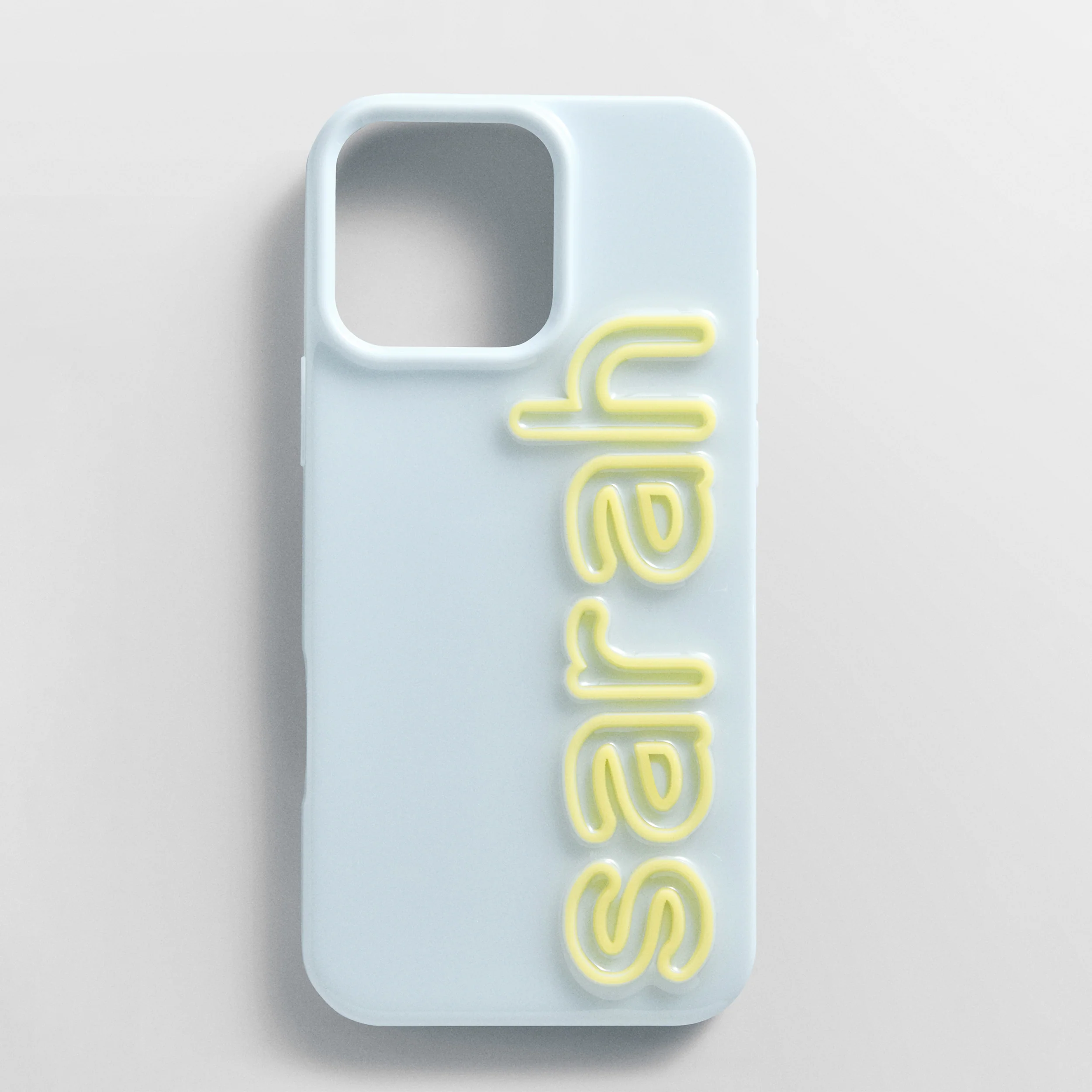 Fine Line Custom iPhone Case - Baby Blue/Butter Yellow
