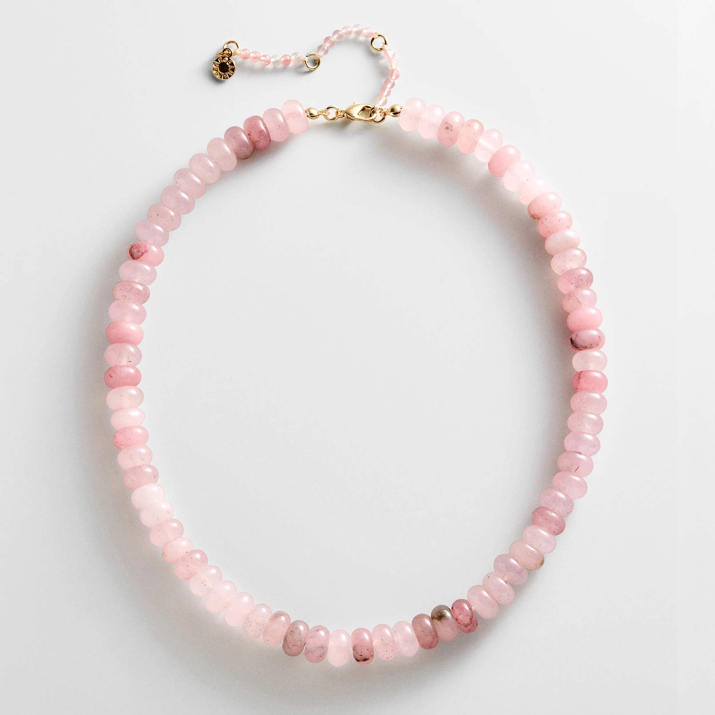 Joyce Semi-Precious Beaded Necklace - Strawberry Quartz