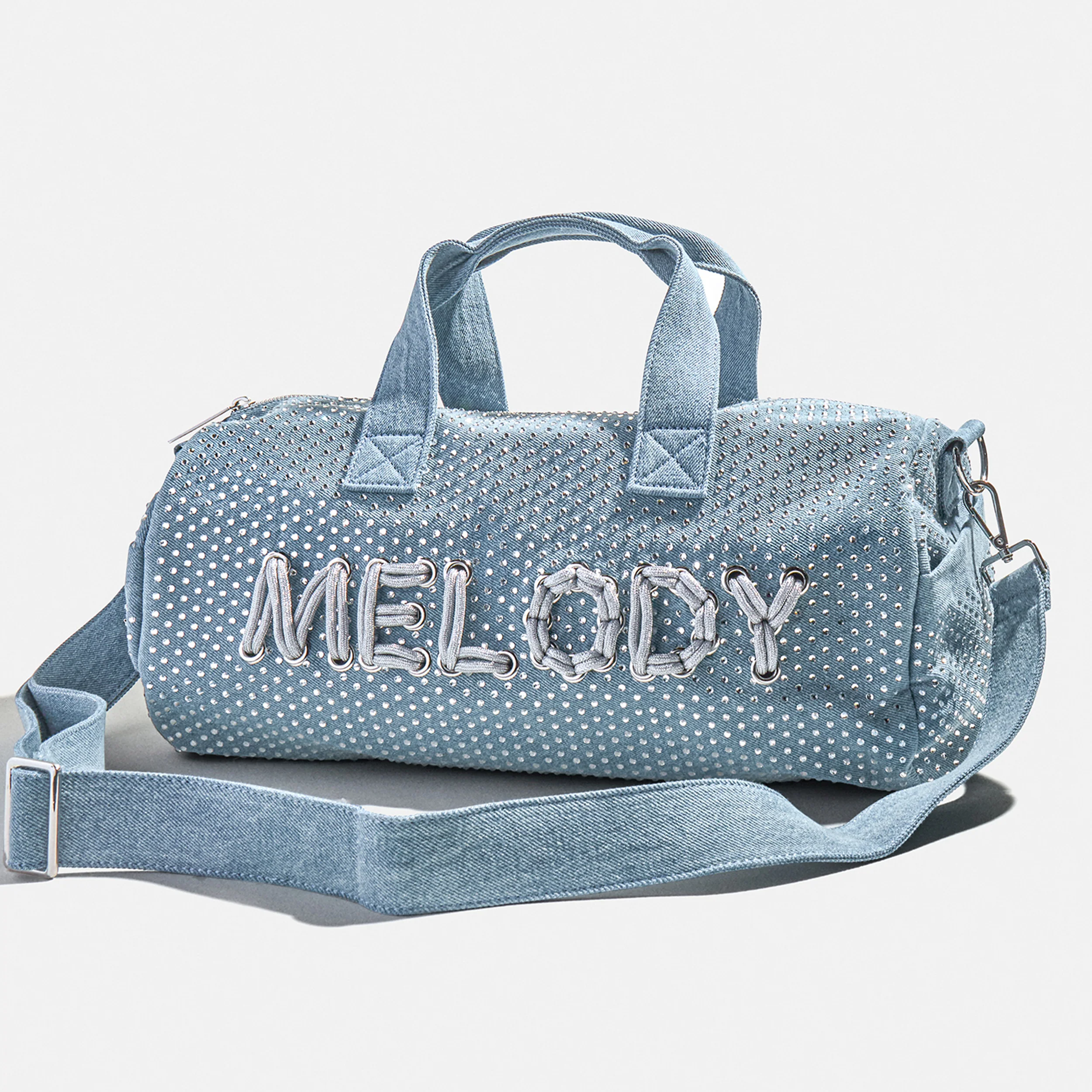 Thready to Go Kids' Custom Duffle - Crystal Denim/Silver