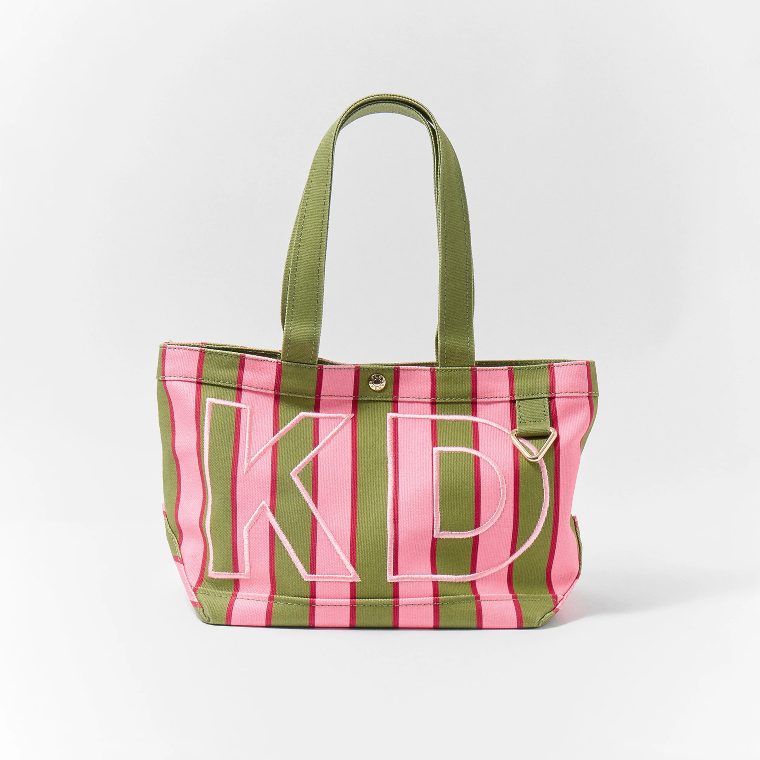 Striped Custom Alpha Tote - Hibiscus