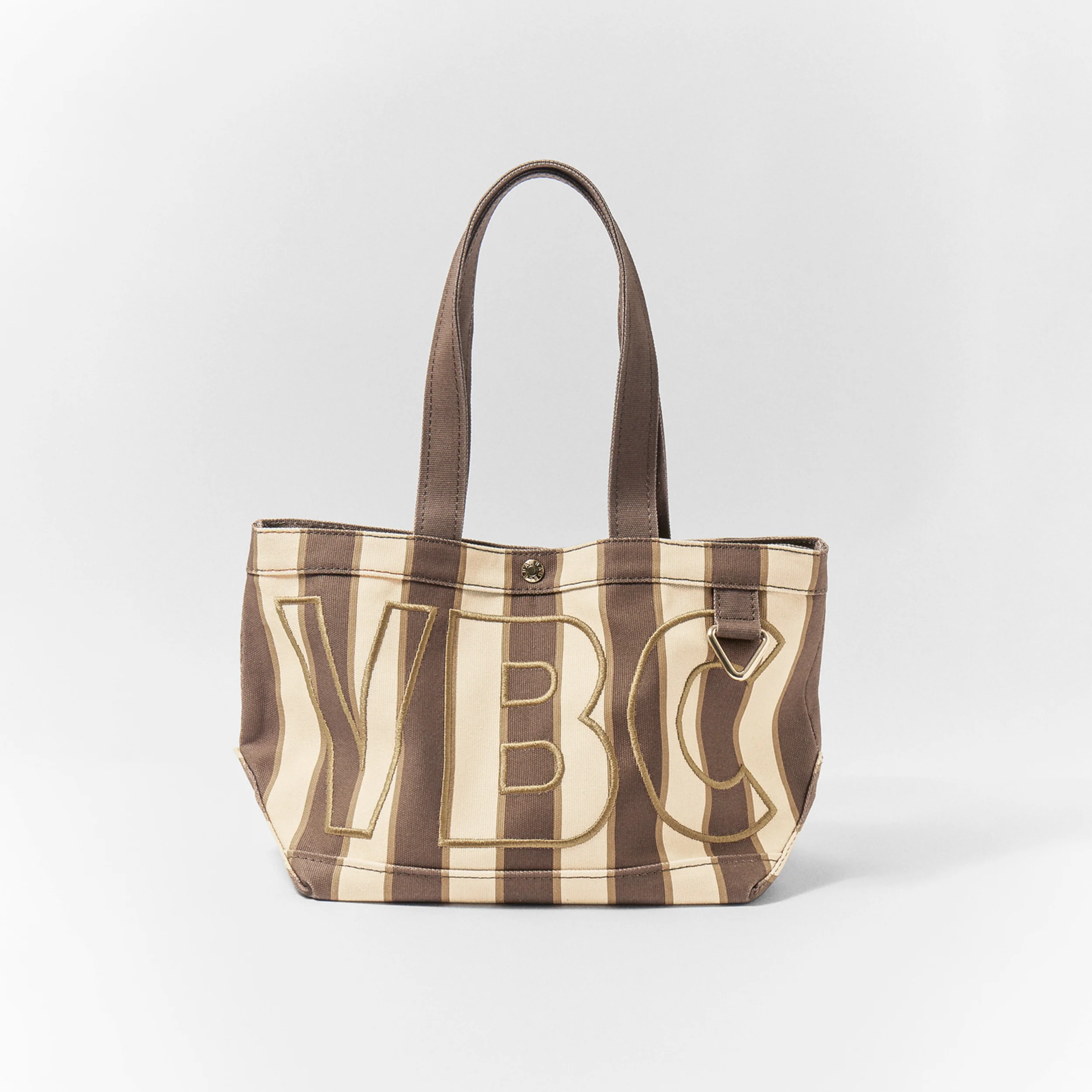 Striped Custom Alpha Tote - Mocha