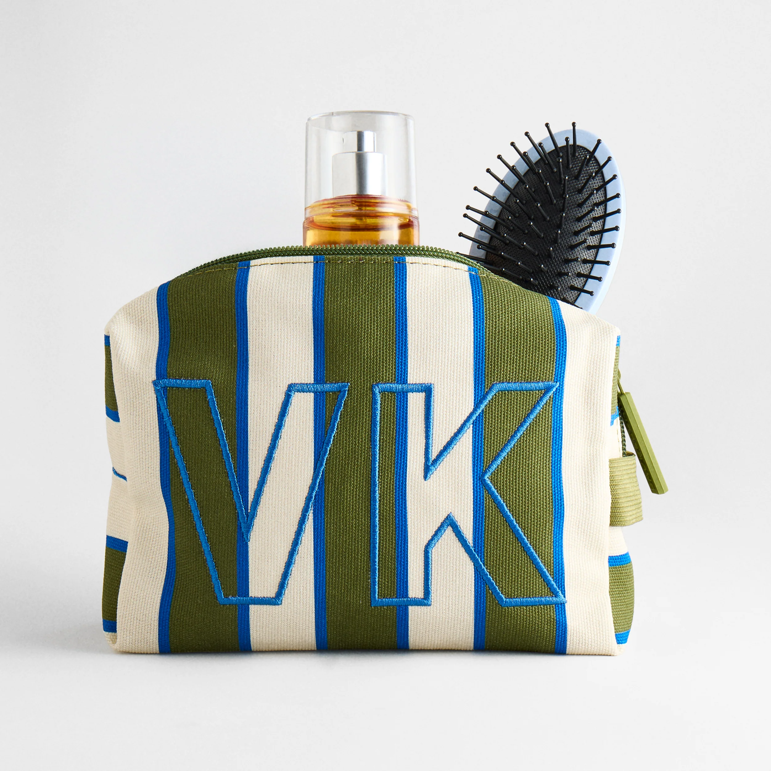 Striped Take It Away Custom Storage Pouch - Forest