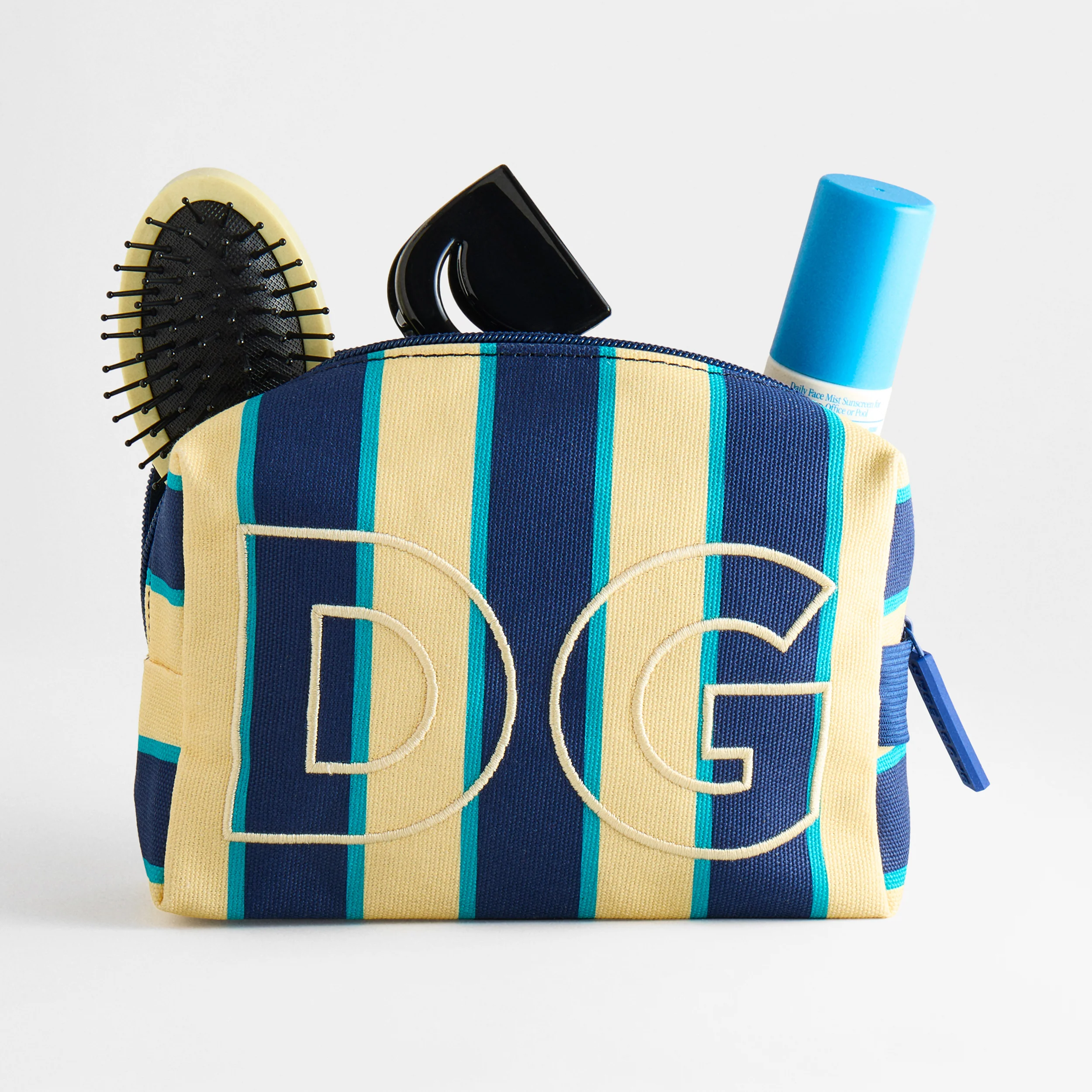 Striped Take It Away Custom Storage Pouch - Juniper