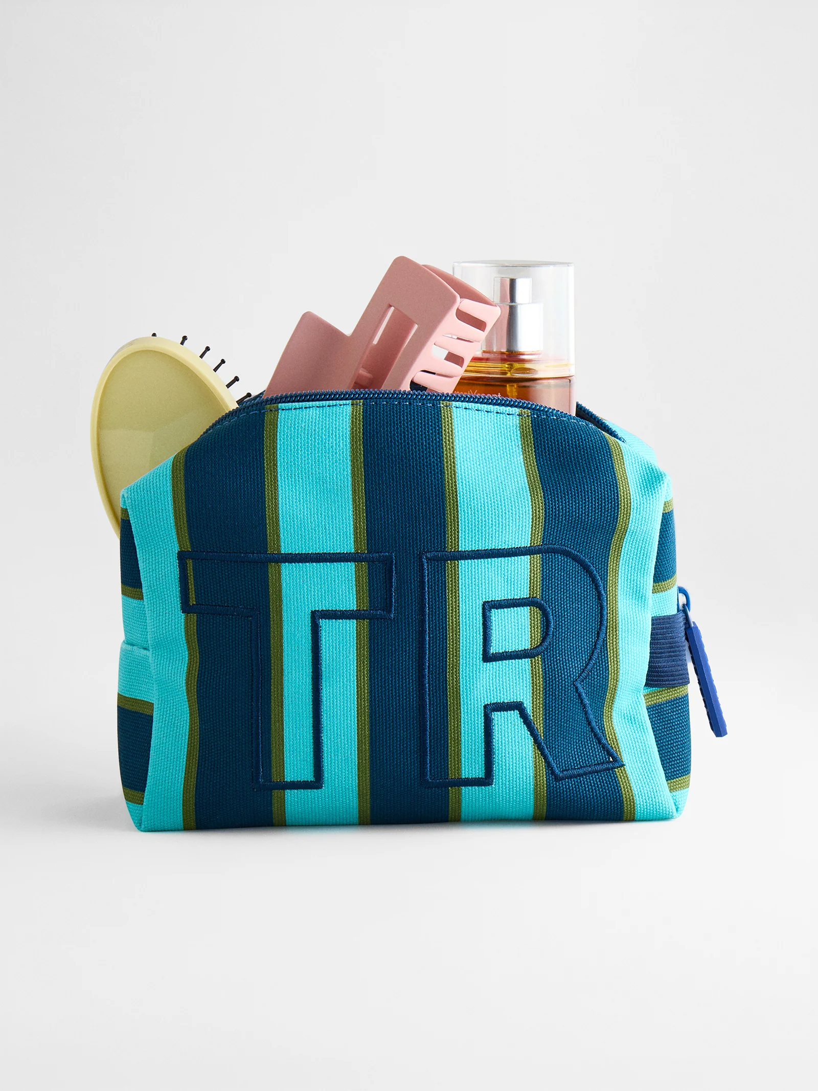 Striped Take It Away Custom Storage Pouch - Peacock