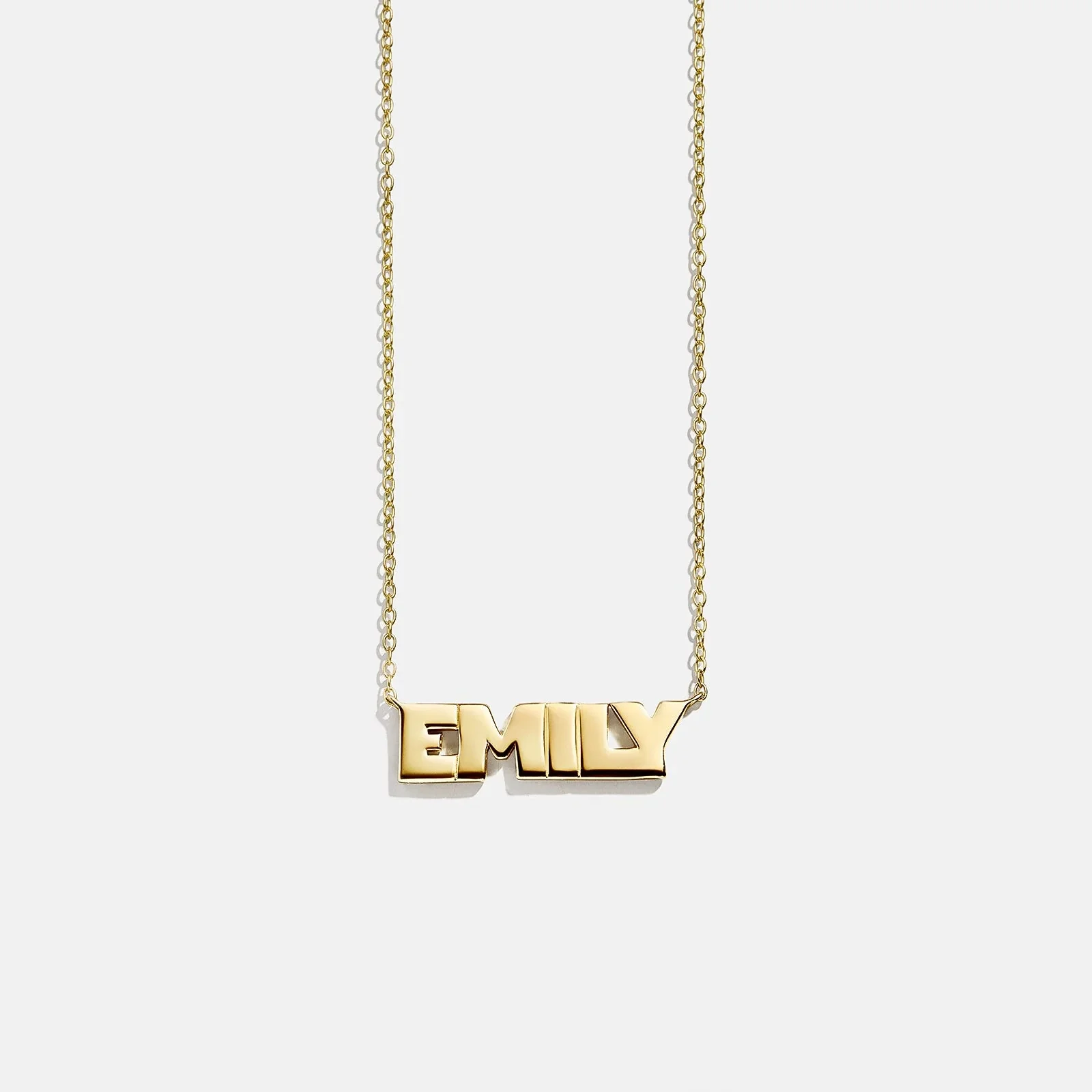 14K Gold Custom Nameplate Necklace - Bold