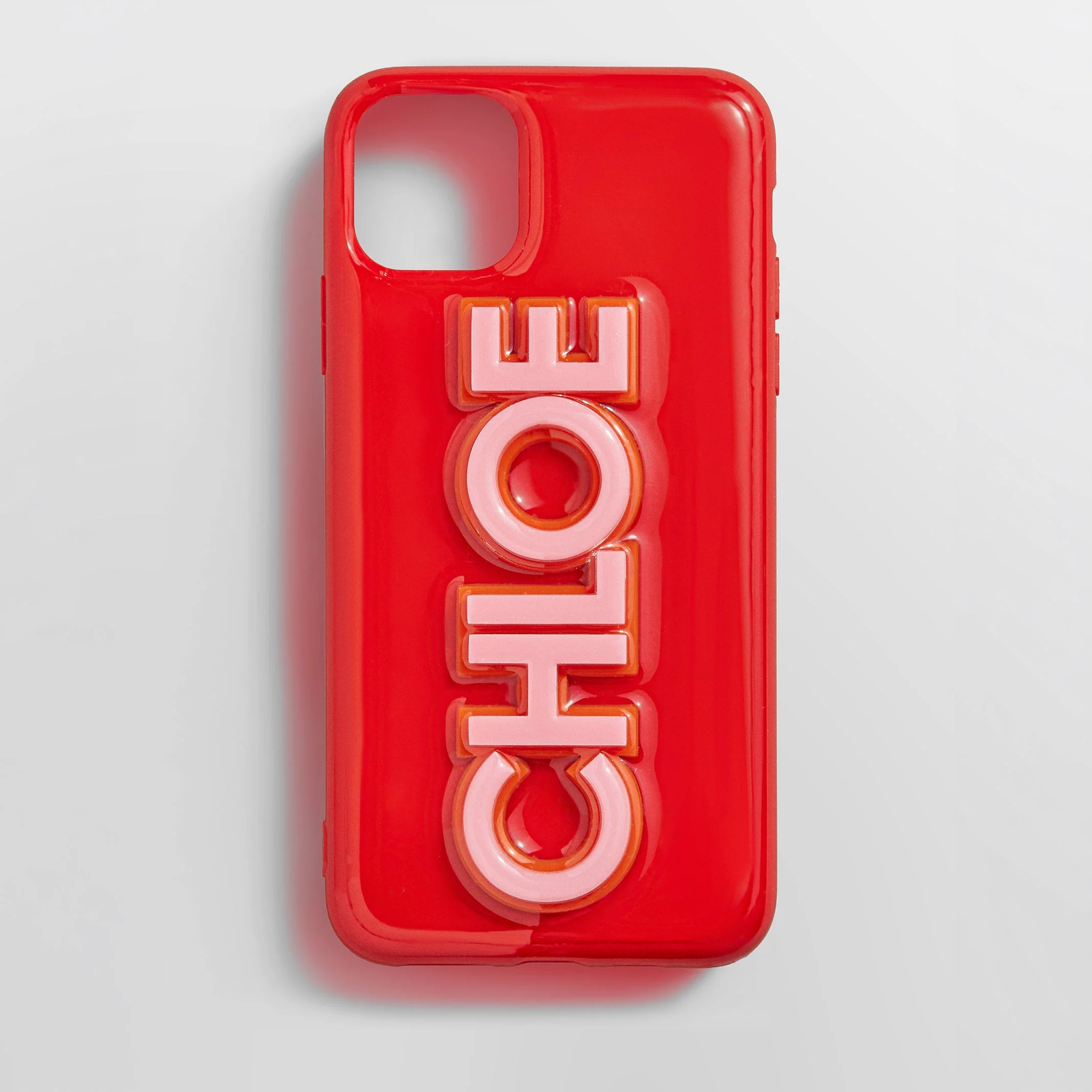 Block Font Custom iPhone Case - Bright Red/Pink