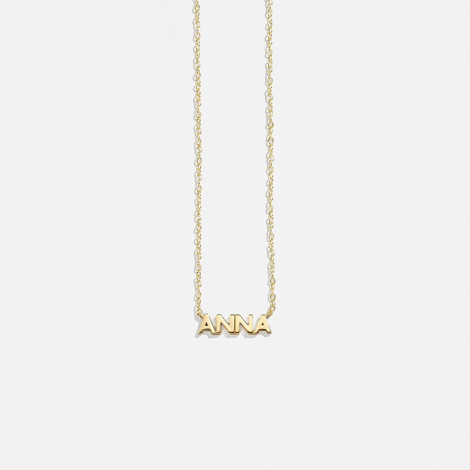 14K Gold Custom Nameplate Necklace - Mini Block