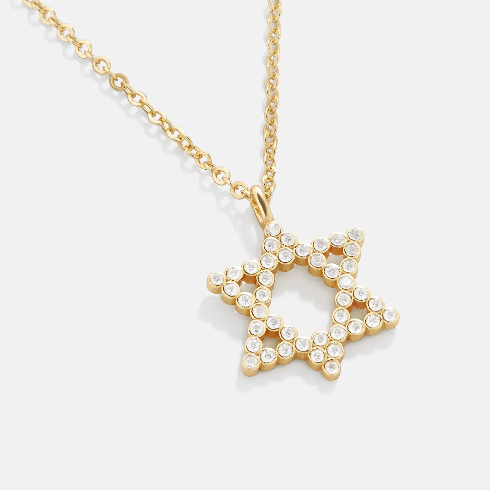 Star of David 18K Gold Necklace - Gold/Pavé
