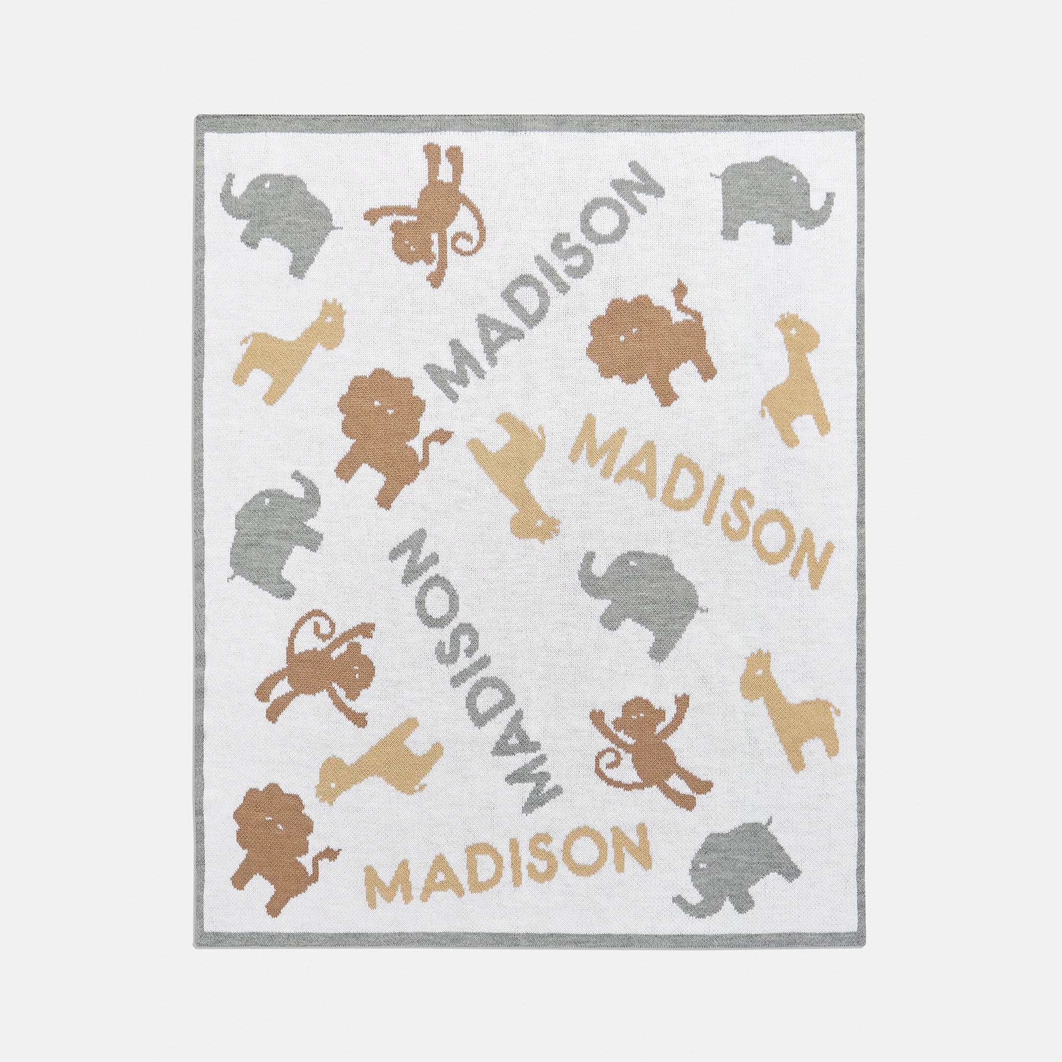 Wild Child Kids' Custom Blanket - Gray/Beige