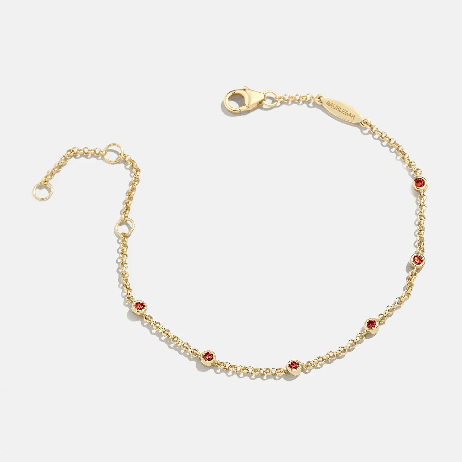 Yasmine 18K Gold Birthstone Bracelet - Garnet