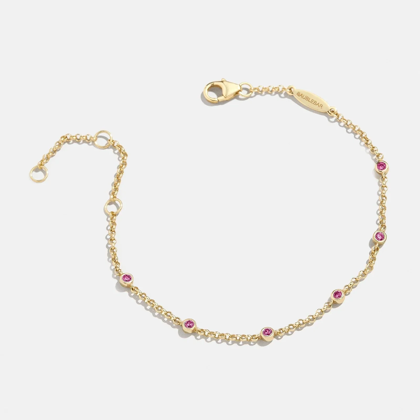 Yasmine 18K Gold Birthstone Bracelet - Ruby