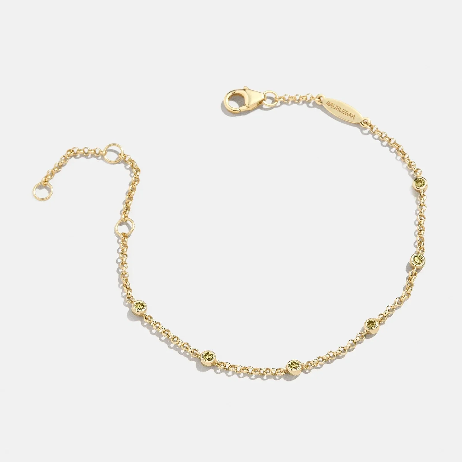 Yasmine 18K Gold Birthstone Bracelet - Peridot