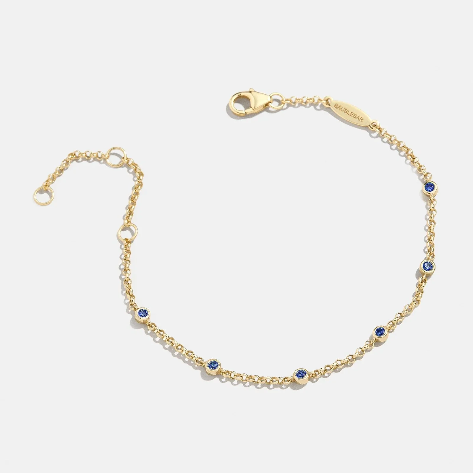 Yasmine 18K Gold Birthstone Bracelet - Sapphire