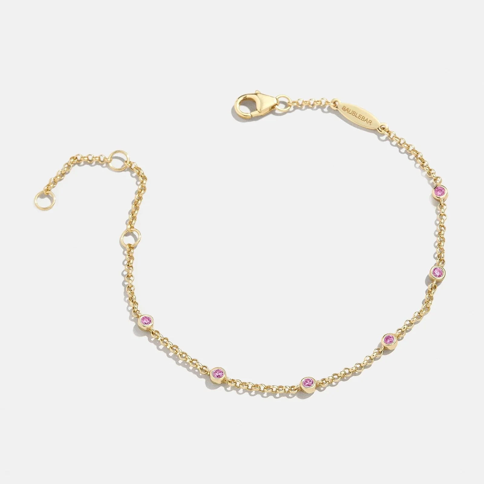 Yasmine 18K Gold Birthstone Bracelet - Rose